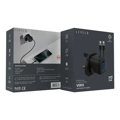 آداپتور 20w لولو مدل LEVELO Vero به همراه کابل Type-C