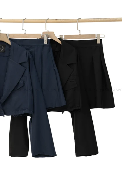 ست کراپ کت دامن کج راه کد1005530