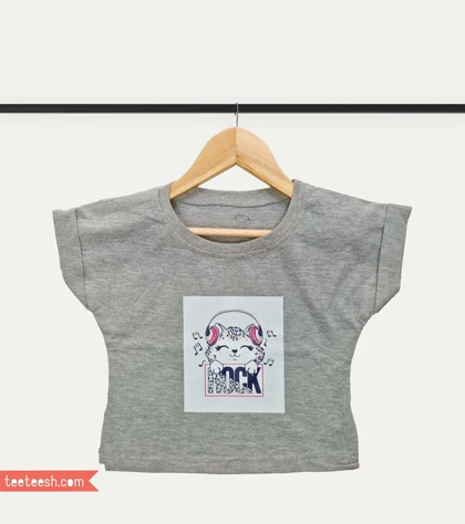 تیشرت طوسی طرح گربه