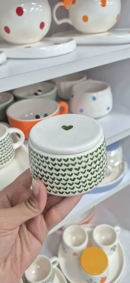 چای خوری دو نفره مربع طرح قلبی