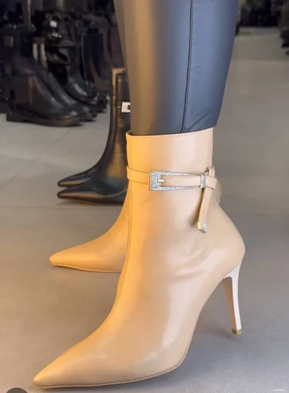 6397 - نیم بوت پاشنه سگک نگینی 6397