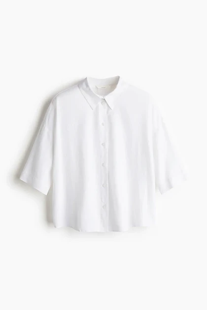 شومیز باکسی لینن H&M225