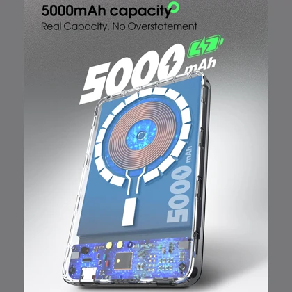پاور بانک 5000 وایرلس الدنیو LDNIO مدل PQ28 توان 20 وات