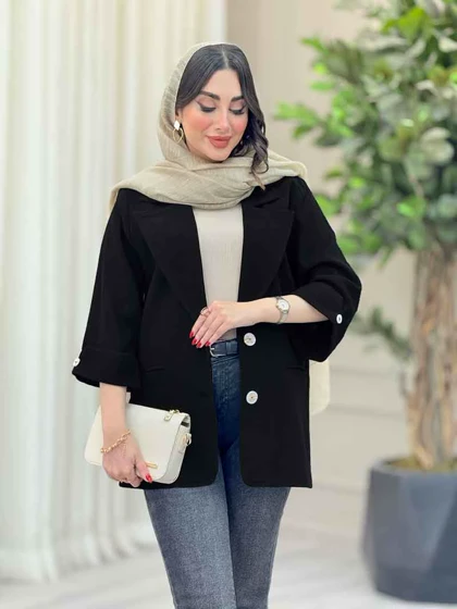 مانتو آستین پاکتی جیب نما ترگل