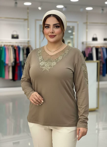 شومیز گیپوردار مدل مهگل | شومیز گیپوردار مدل مهگل کد 50272 کد 9019