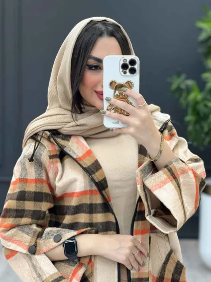 پالتو کلاه دار بغل دو دکمه