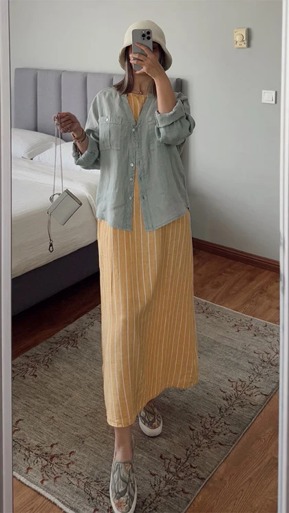 شومیز لینن آیزاک میزراهی CH215