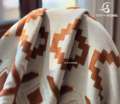 شال مبل پانچ دو رنگ اکریلیک سایز 175*150 سانتی متر