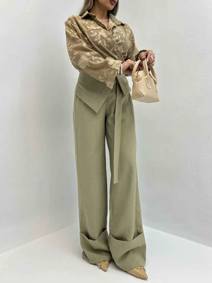 شلوار پارچه ای 2 تیکه