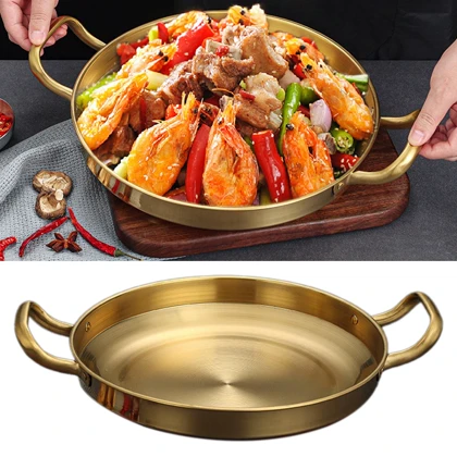 تابه سرو دسته دار گرد طلایی