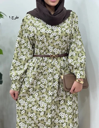 پیراهن مانتویی پاییزه طرحدار آیسو سانیا 1