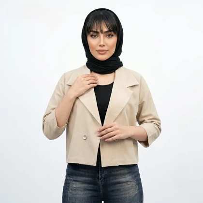 کت لینن تک دکمه مدل آمون علیدسا