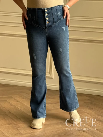 جین بوت کات کمر گنی طرح زاپ قد 105
