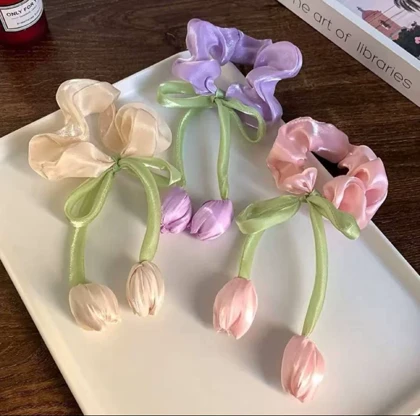 اسکرانچی حریر آویزدار- کد 1133