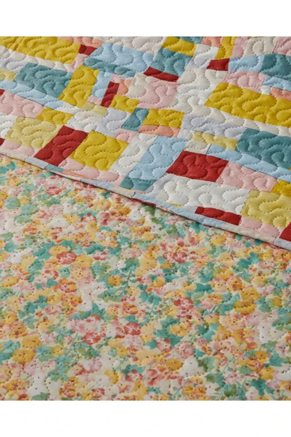 روتختی پیکه دو نفره English Home مدل Ripple Bloom چاپی - نارنجی