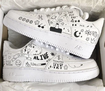 کفش اسپرت کاستوم ایرفورس سیاه قلم 3 کد 271068