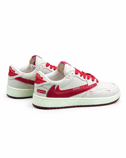 کفش کتانی مردانه مدل نایکی ترویس سوپریم کرم قرمز Nike travis supreme