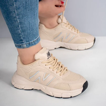کفش و کتانی زنانه و دخترانه مدل نیوبالانس NEWBALANCE رنگ کرم