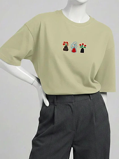 تیشرت باکسی گلدان