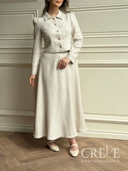 کت دامن لینن حصیری