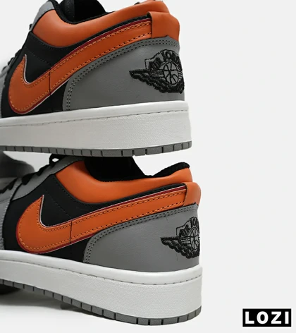 کفش کتانی مردانه طوسی مشکی نارنجی5479NIKE jordan 1