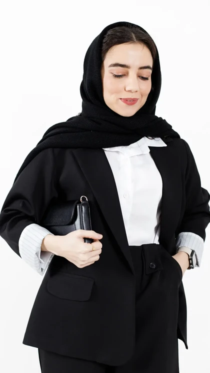 کت بلوئه آستین راه راه