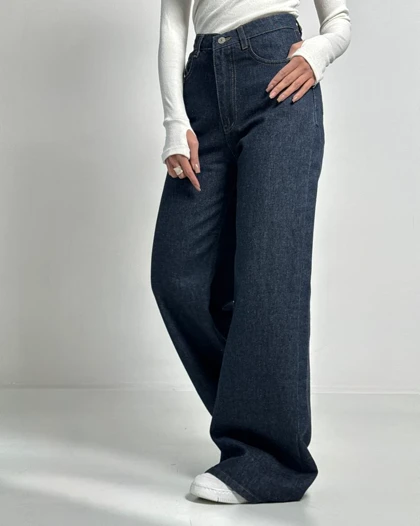 شلوار فول بگ سرمه ای کد 1000203