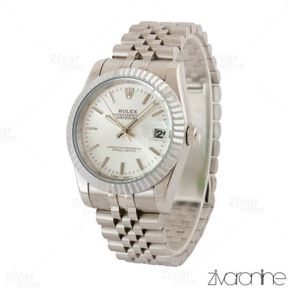 ساعت رولکس دیت جاست مردانه تمام سیلور ایندکس خطی 105239