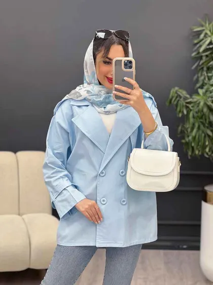 مانتو لینن چهار دکمه سرشانه پاگن