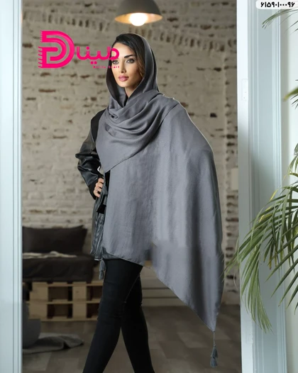 شال ساده نخی منگوله‌دار پاییزه