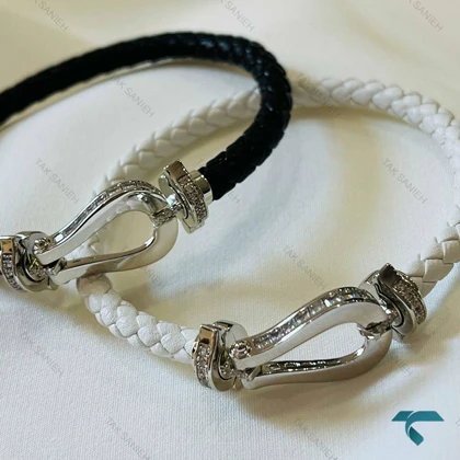 دستبند امگا سفید مشکی Omega-8512-L