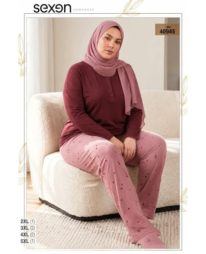 بلوز و شلوار بیگ سایز زنانه sexen کد 40945