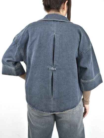 شومیز وستا آبی تیره کثیف شور