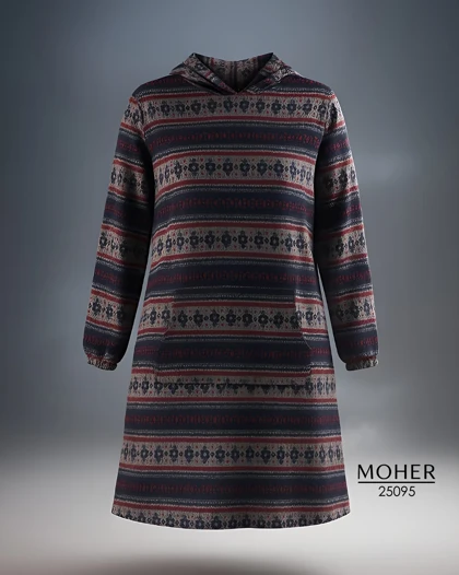 هودی خانگی زنانه سایز بزرگ طرح زمستانی