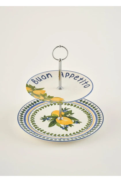 ظرف شیرینی دوطبقه Bella Maison مدل Lemoncello - چندرنگ