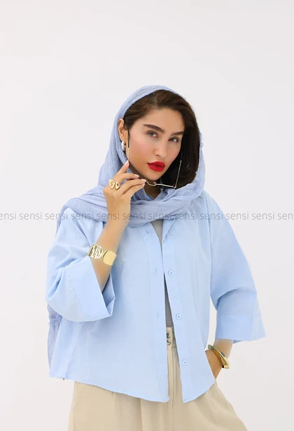 شومیز لینن پایین برش