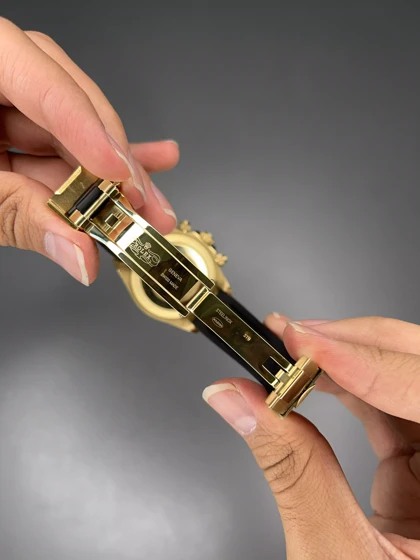 ساعت مچی رولکس دیتونا صفحه طرحدار رابر مشکی دورنگین Rolex Daytona