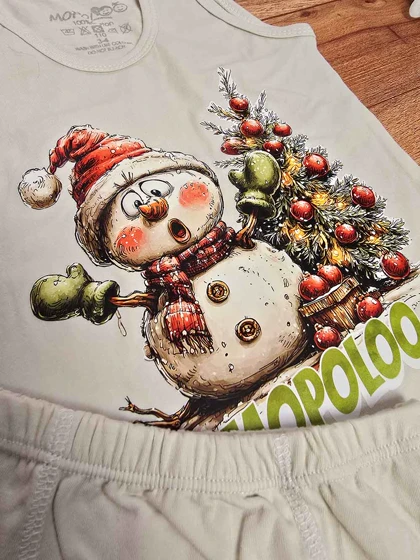 ست رکابی و شورت بچگانه طرح کریسمس