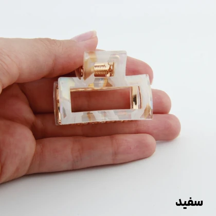 کلیپس دخترانه فلزی طرح مستطیلی آبرنگی کوچک