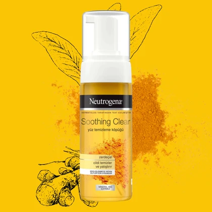 فوم شستشو صورت نوتروژینا مدل Soothing Clear مناسب پوست‌های کم‌آب، مختلط و مستعد جوش حجم 150 میلی‌لیتر