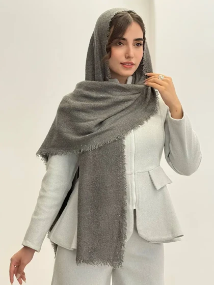 7537-شال پاییزه پولک