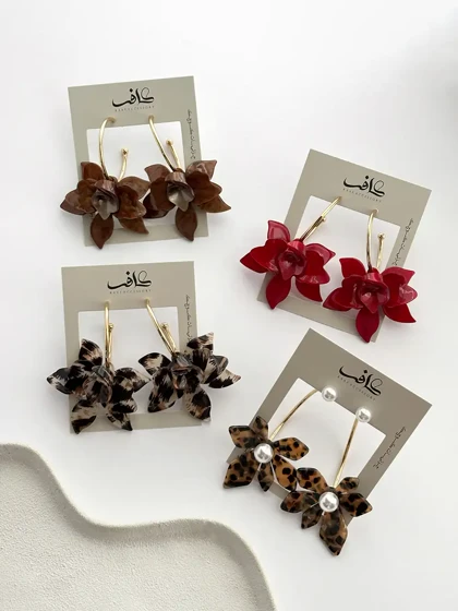 گوشواره گل حلقه‌ای پاییزی