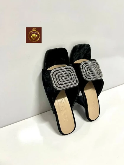 صندل روفرشی نگینی مجلسی زنانه مدل پارمیس