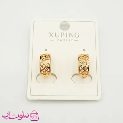 گوشواره حلقه‌ای پهن کوچک ژوپینگ طرحدار
