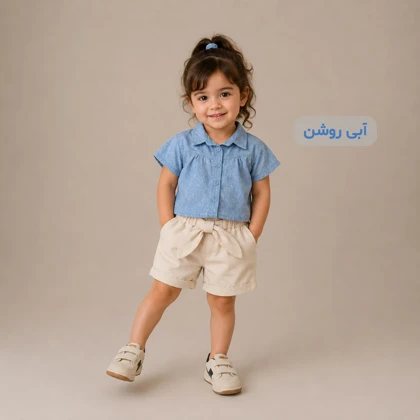 تیشرت شلوارک دخترانه نگین‌دار گلدن
