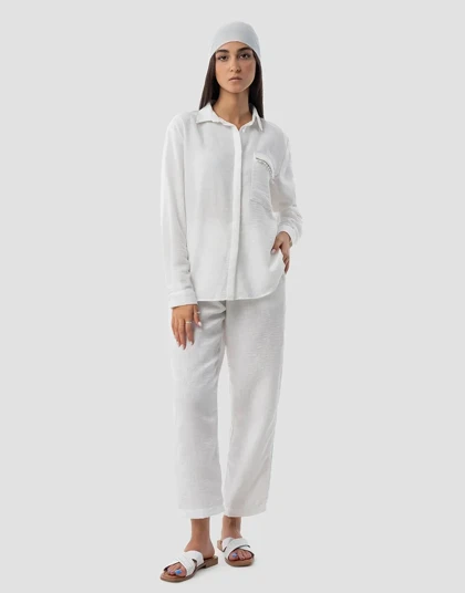 شومیزی تک جیب سر جیب مروارید