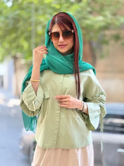 شومیز باکسی آستین عروسکی