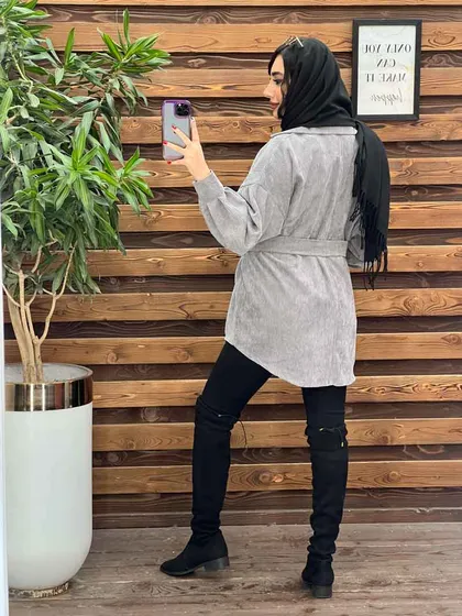 مانتو کبریتی کمردار