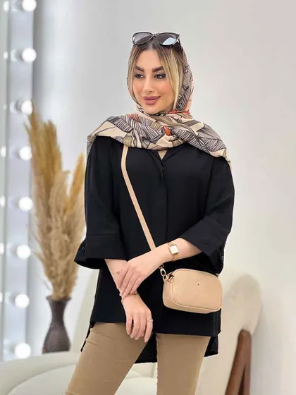 مانتو جلو دکمه بغل چاک