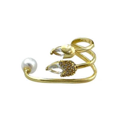 ایرکاف زنانه مدل لونرا طرح مروارید و نگین طلایی